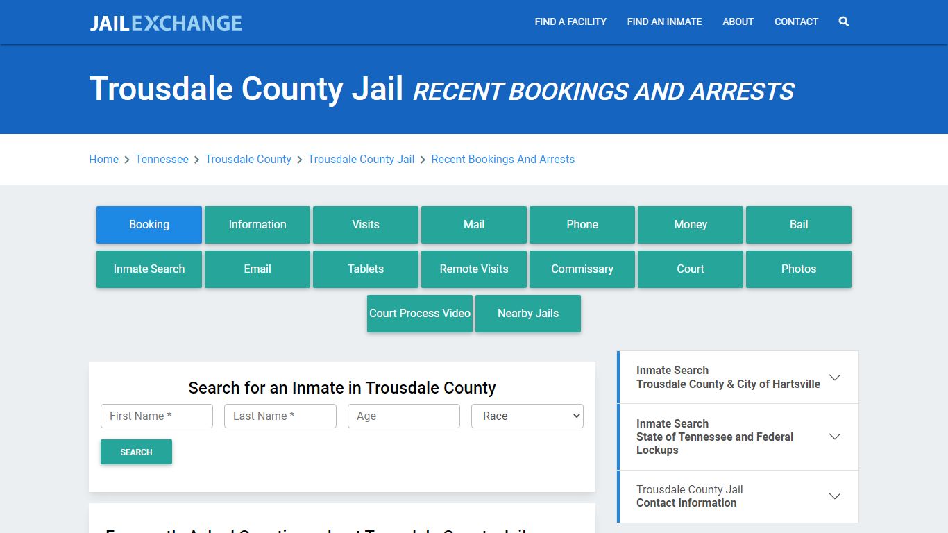 Trousdale County Jail Recent Bookings And Arrests - Jail Exchange